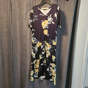 Black floral dress size L
